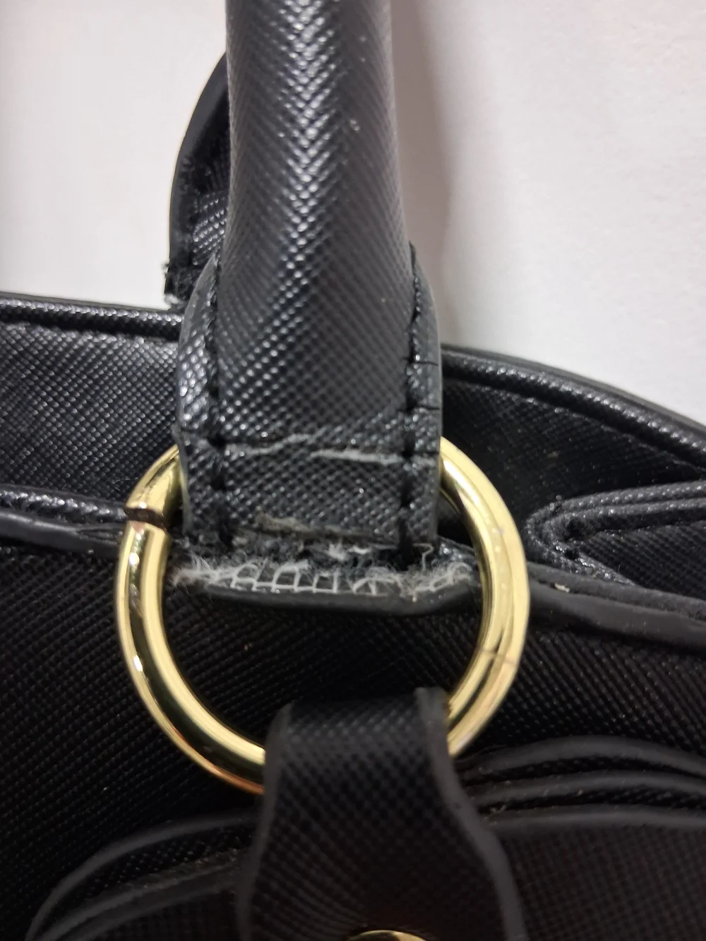 Betsey Johnson Black Scalloped Satchel with Gold Heart Charm
